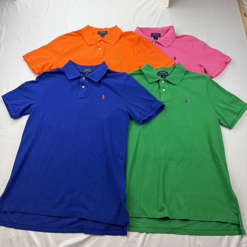 Polo Ralph Lauren  Boys XL 18-20 Pique Polo Shirt Short Sleeve LOT Of 4